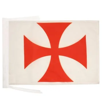 DRAPEAU TEMPLIERS ORDRE DU TEMPLE 45x30cm - PAVILLON CROIX PATTEE ROUGE 30 x 45 cm haute qualité