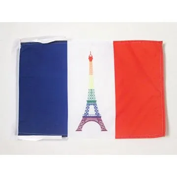 DRAPEAU FRANCE ARC-EN-CIEL 45x30cm - PAVILLON FRANÇAIS GAY - LGBT 30 x 45 cm haute qualité