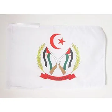 DRAPEAU ARMES FRONT POLISARIO SAHARA OCCIDENTAL 45x30cm - PAVILLON FRENTE POPULAR SAHRAOUI 30 x 45 cm haute qualité
