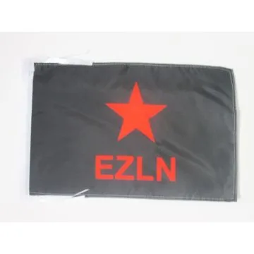 DRAPEAU MEXIQUE EZLN 45x30cm - PAVILLON ARMÉE ZAPATISTE DE LIBÉRATION NATIONALE 30 x 45 cm haute qualité