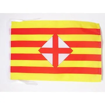 DRAPEAU PROVINCE DE BARCELONE 45x30cm - PAVILLON PROVINCIA DE BARCELONA 30 x 45 cm haute qualité