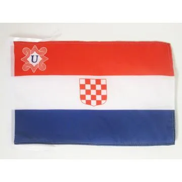 DRAPEAU ÉTAT INDÉPENDANT DE CROATIE 1941-1945 45x30cm - PAVILLON CROATE OUSTACHIS 30 x 45 cm haute qualité