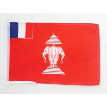DRAPEAU PROTECTORAT FRANÇAIS DU LAOS 45x30cm - PAVILLON INDOCHINE FRANÇAISE 30 x 45 cm haute qualité