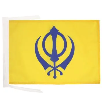 DRAPEAU SIKHISME 45x30cm - PAVILLON KHANDA - RELIGION SIKHISTE 30 x 45 cm haute qualité