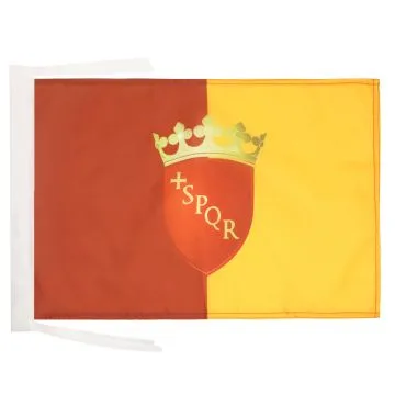 DRAPEAU VILLE DE ROME AVEC ARMES 45x30cm - PAVILLON ROMA  - ITALIE 30 x 45 cm haute qualité