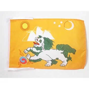 DRAPEAU TIBET 1920-1925 45x30cm - PAVILLON TIBÉTAIN ANCIEN - LION DES NEIGES 30 x 45 cm haute qualité