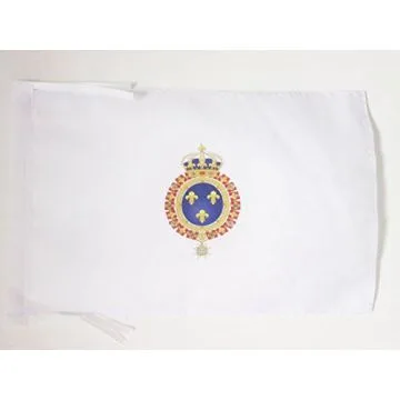 DRAPEAU ROYAUME DE FRANCE RESTAURATION BOURBONIENNE 45x30cm - PAVILLON MONARCHIE FRANÇAISE 1814-1830 30 x 45 cm haute qualité