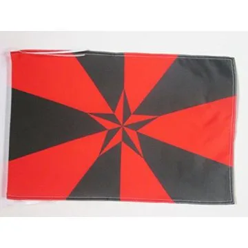 DRAPEAU ANARCHIE ETOILE 3D 45x30cm - PAVILLON ANARCHIQUE 30 x 45 cm haute qualité