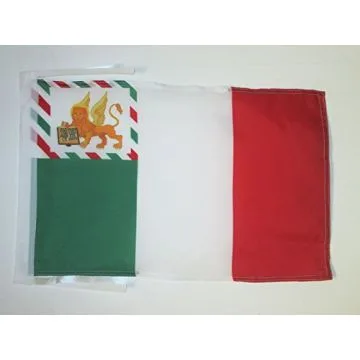 DRAPEAU GOUVERNEMENT DE VENISE 45x30cm - PAVILLON RÉVOLUTIONS ITALIE DE 1848 30 x 45 cm haute qualité