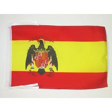 DRAPEAU ESPAGNE 1977-1981 45x30cm - PAVILLON ESPAGNOL ANCIEN 30 x 45 cm haute qualité