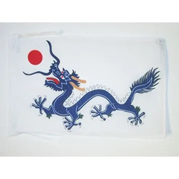 DRAPEAU CHINE DYNASTIE QING 1889 45x30cm - PAVILLON DRAGON CHINOIS 30 x 45 cm haute qualité