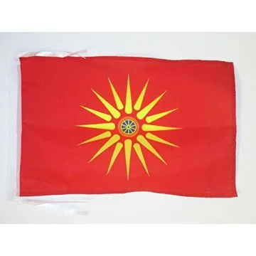 DRAPEAU MACÉDOINE ETHNIQUE 45x30cm - PAVILLON MACÉDONIEN 30 x 45 cm haute qualité