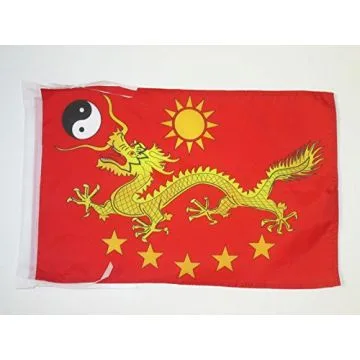 DRAPEAU CHINE IMPÉRIALE NOUVEAU 45x30cm - PAVILLON CHINOIS AVEC DRAGON 30 x 45 cm haute qualité