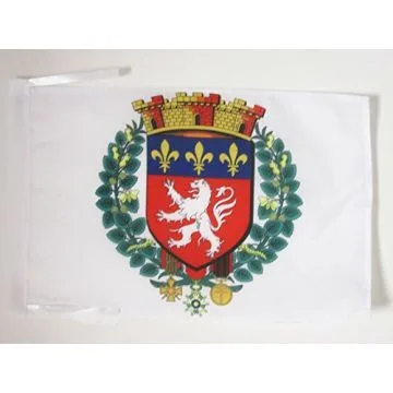 DRAPEAU VILLE DE LYON 45x30cm - PAVILLON LYONNAIS 30 x 45 cm haute qualité