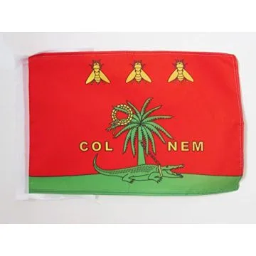 DRAPEAU NÎMES COLNEM 45x30cm - PAVILLON CROCODILE NÎMOIS ROMAIN 30 x 45 cm haute qualité