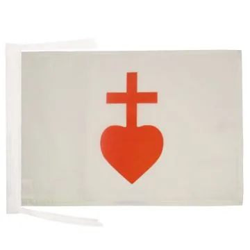 DRAPEAU SACRÉ COEUR DE JÉSUS 45x30cm - PAVILLON CATHOLIQUE 30 x 45 cm haute qualité