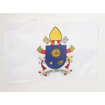 DRAPEAU GRAND BLASON DU PAPE FRANÍ?OIS 45x30cm - PAVILLON Í?CUSSON PAPAL - VATICAN 30 x 45 cm haute qualité