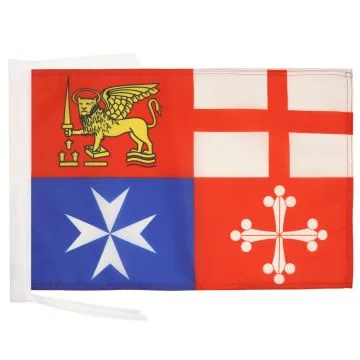 DRAPEAU ITALIE 4 RÉPUBLIQUES MARITIMES 45x30cm - PAVILLON NAVAL ITALIEN 30 x 45 cm haute qualité