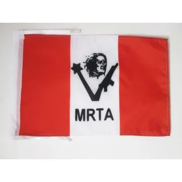 DRAPEAU MOUVEMENT RÉVOLUTIONNAIRE TUPAC AMARU DU PÉROU 45x30cm - PAVILLON MRTA PÉRUVIEN 30 x 45 cm haute qualité