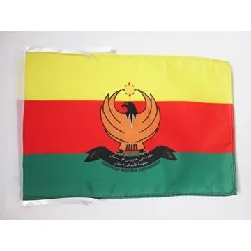 DRAPEAU KURDISTAN SYRIEN 45x30cm - PAVILLON ROJAVA EN KURDISTAN-OCCIDENTAL 30 x 45 cm haute qualité