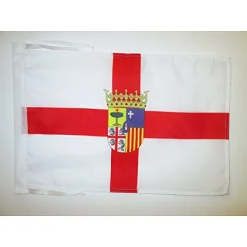 DRAPEAU PROVINCE DE SARAGOSSE 45x30cm - PAVILLON ZARAGOZA EN ARAGON 30 x 45 cm haute qualité