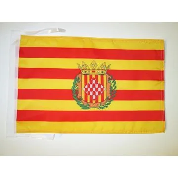 DRAPEAU PROVINCE DE GÉRONE 45x30cm - PAVILLON GERONA EN CATALOGNE 30 x 45 cm haute qualité