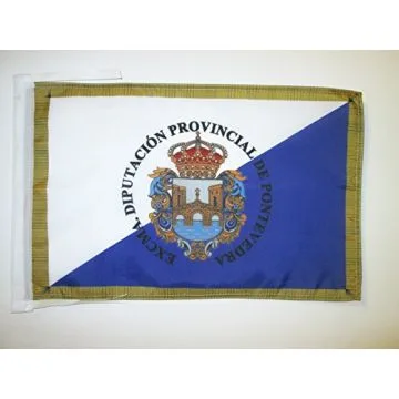 DRAPEAU PROVINCE DE PONTEVEDRA 45x30cm - PAVILLON PONTEVEDRA EN GALICE 30 x 45 cm haute qualité