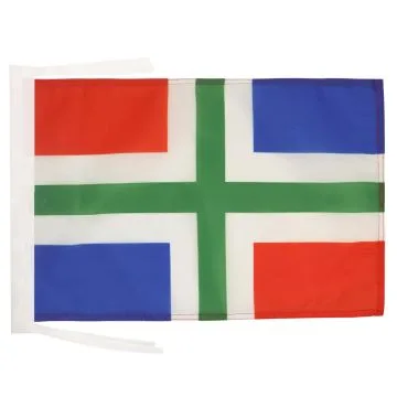 DRAPEAU PROVINCE DE GRONINGUE 45x30cm - PAVILLON GRONINGAUX AUX PAYS-BAS 30 x 45 cm haute qualité