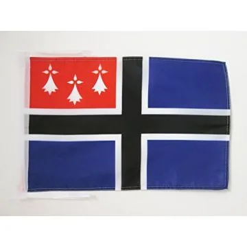 DRAPEAU PAYS DE SAINT-MALO 45x30cm - PAVILLON BRO SANT-MALOÙ EN BRETAGNE 30 x 45 cm haute qualité