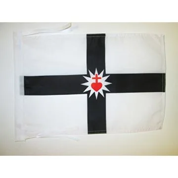 DRAPEAU VENDÉE MILITAIRE 45x30cm - PAVILLON VENDÉEN CATHOLIQUE 30 x 45 cm haute qualité