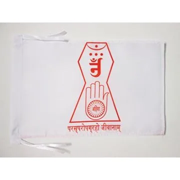 DRAPEAU JAÏNISME COSMOGRAPHIE JAÏNE 45x30cm - PAVILLON RELIGION JAÏNISTE 30 x 45 cm haute qualité