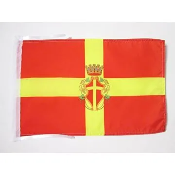 DRAPEAU MESSINE AVEC ARMES 45x30cm - PAVILLON MESSINA EN SICILE 30 x 45 cm haute qualité