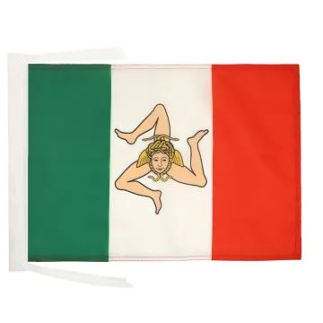 DRAPEAU GOUVERNEMENT INDÉPENDANTISTE DE SICILE 1848 45x30cm - PAVILLON DE LA RÉVOLUTION DE 1848 30 x 45 cm haute qualité