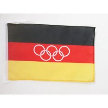 DRAPEAU ÉQUIPE UNIFIÉE D\'ALLEMAGNE 1960-1968 45x30cm - PAVILLON ALLEMAND OLYMPIQUE 30 x 45 cm haute qualité