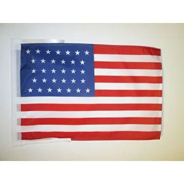 DRAPEAU ETATS-UNIS 1858-1859 32 ÉTOILES 45x30cm - PAVILLON AMÉRICAIN ANCIEN 30 x 45 cm haute qualité