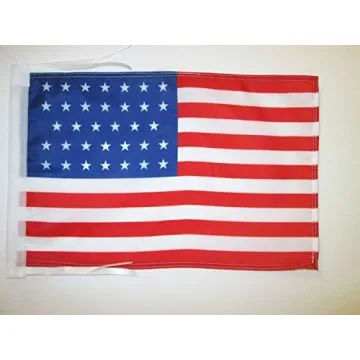 DRAPEAU ETATS-UNIS 1861-1863 34 ÉTOILES 45x30cm - PAVILLON AMÉRICAIN ANCIEN 30 x 45 cm haute qualité