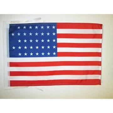 DRAPEAU ETATS-UNIS 1867-1877 37 ÉTOILES 45x30cm - PAVILLON AMÉRICAIN ANCIEN 30 x 45 cm haute qualité
