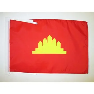 DRAPEAU RÉPUBLIQUE POPULAIRE DU KAMPUCHÉA 45x30cm - PAVILLON DU CAMBODGE 30 x 45 cm haute qualité