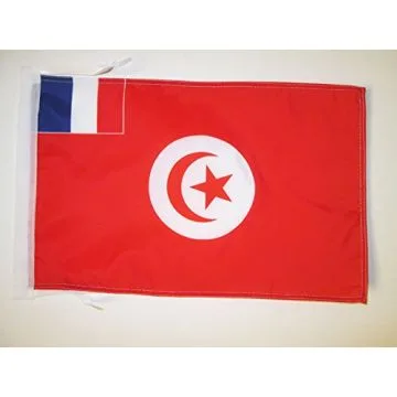 DRAPEAU PROTECTORAT FRANÇAIS DE TUNISIE 1881-1956 45x30cm - PAVILLON DE LA TUNISIE FRANÇAISE 30 x 45 cm haute qualité