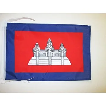 DRAPEAU PROTECTORAT FRANÇAIS DU CAMBODGE 45x30cm - PAVILLON CAMBODGIEN FRANÇAIS 30 x 45 cm haute qualité