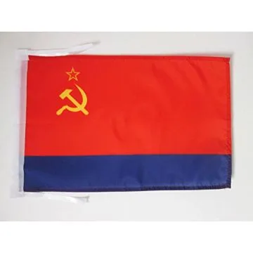DRAPEAU RÉPUBLIQUE SOCIALISTE SOVIÉTIQUE D\'AZERBAÏDJAN 1920-1991 45x30cm - PAVILLON DE LA RSSA D\'URSS 30 x 45 cm haute qualité