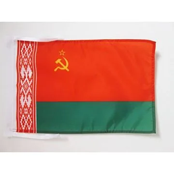 DRAPEAU RÉPUBLIQUE SOCIALISTE SOVIÉTIQUE DE BIÉLORUSSIE 1919-1991 45x30cm - PAVILLON DE LA RSSB D\'URSS 30 x 45 cm haute qualité