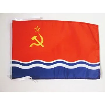 DRAPEAU RÉPUBLIQUE SOCIALISTE SOVIÉTIQUE DE LETTONIE 1940-1990 45x30cm - PAVILLON DE LA RSSL D\'URSS 30 x 45 cm haute qualité