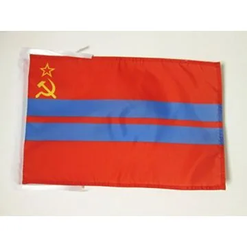 DRAPEAU RÉPUBLIQUE SOCIALISTE SOVIÉTIQUE DU TURKMÉNISTAN 1921-1990 45x30cm - PAVILLON DE LA RSST D\'URSS 30 x 45 cm haute qualité
