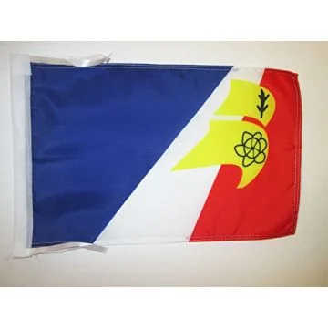 DRAPEAU FRANCO-TERRENEUVIENS 45x30cm - PAVILLON DES FRANÇAIS DE TERRE-NEUVE 30 x 45 cm haute qualité