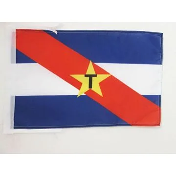 DRAPEAU TUPAMAROS D\'URUGUAY 45x30cm - PAVILLON DU MOUVEMENT DE LIBÉRATION NATIONALE 30 x 45 cm haute qualité