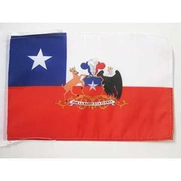 DRAPEAU CHILI AVEC ARMES 45x30cm - PAVILLON CHILIEN 30 x 45 cm haute qualité