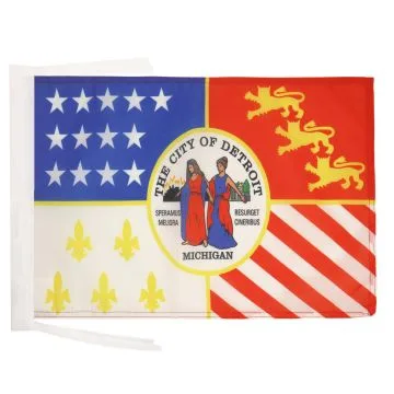 DRAPEAU DÍ?TROIT 45x30cm - PAVILLON VILLE DE DETROIT AU MICHIGAN 30 x 45 cm haute qualité