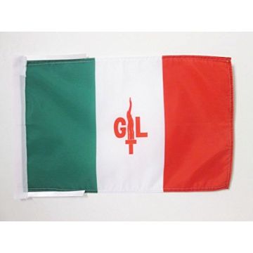DRAPEAU ITALIE GIUSTIZIA E LIBERTÍ? 45x30cm - PAVILLON COLONNA ITALIANA 30 x 45 cm haute qualité