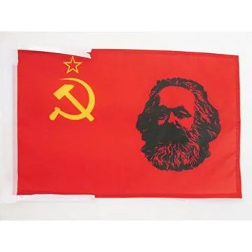 DRAPEAU URSS AVEC MARX 45x30cm - PAVILLON DU MARXISME - MARXISTE 30 x 45 cm haute qualité